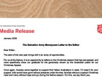 Media Release: Salvos Moneycare Week &ndash; Letter to the Editor